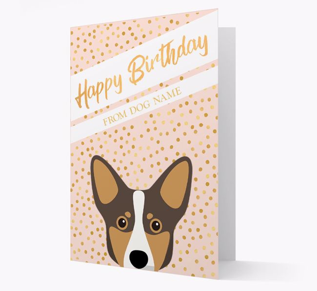 Personalized 'Happy Birthday' Gold Detail {breedFullName} Card